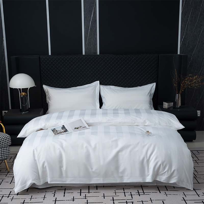 7cm satén Stripe Plain White 750TC 100% bavlna pro pětihvězdičkový hotelový ložní set
