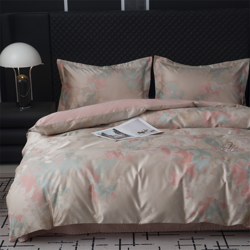 Impresionistická příze barvená Jacquard 80S bavlněná sada povlečení Impresionistická příze barvená Jacquard 80S bavlněná sada povlečení