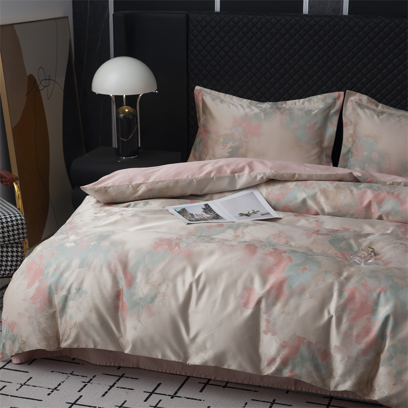 Impresionistická příze barvená Jacquard 80S bavlněná sada povlečení Impresionistická příze barvená Jacquard 80S bavlněná sada povlečení