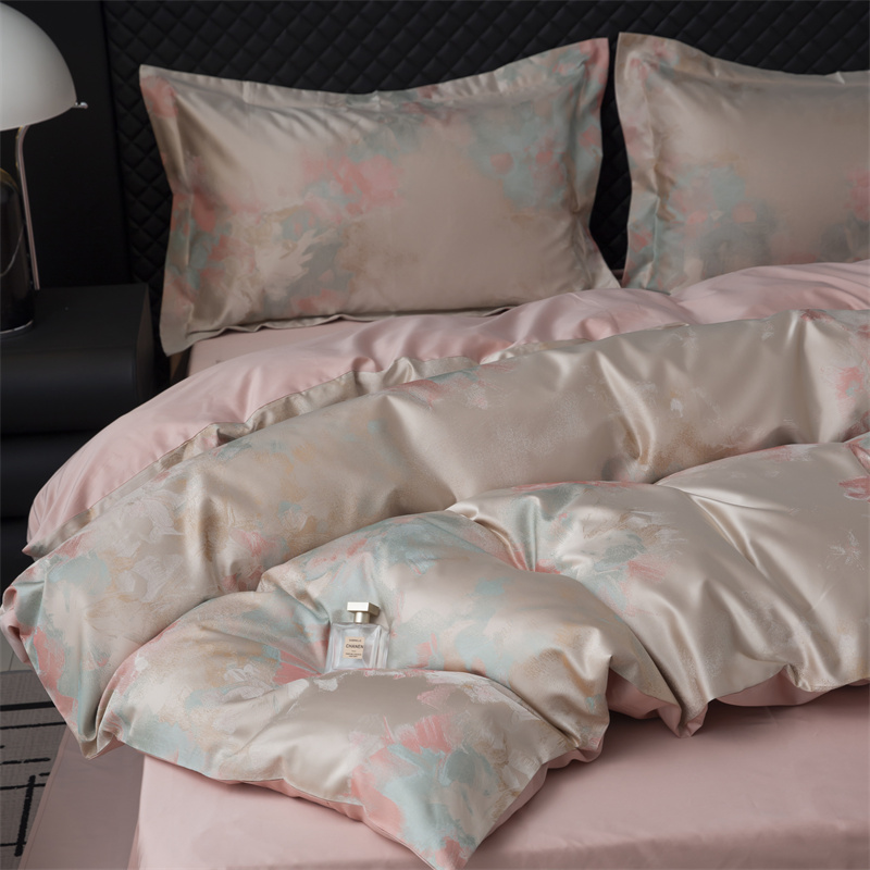 Impresionistická příze barvená Jacquard 80S bavlněná sada povlečení Impresionistická příze barvená Jacquard 80S bavlněná sada povlečení