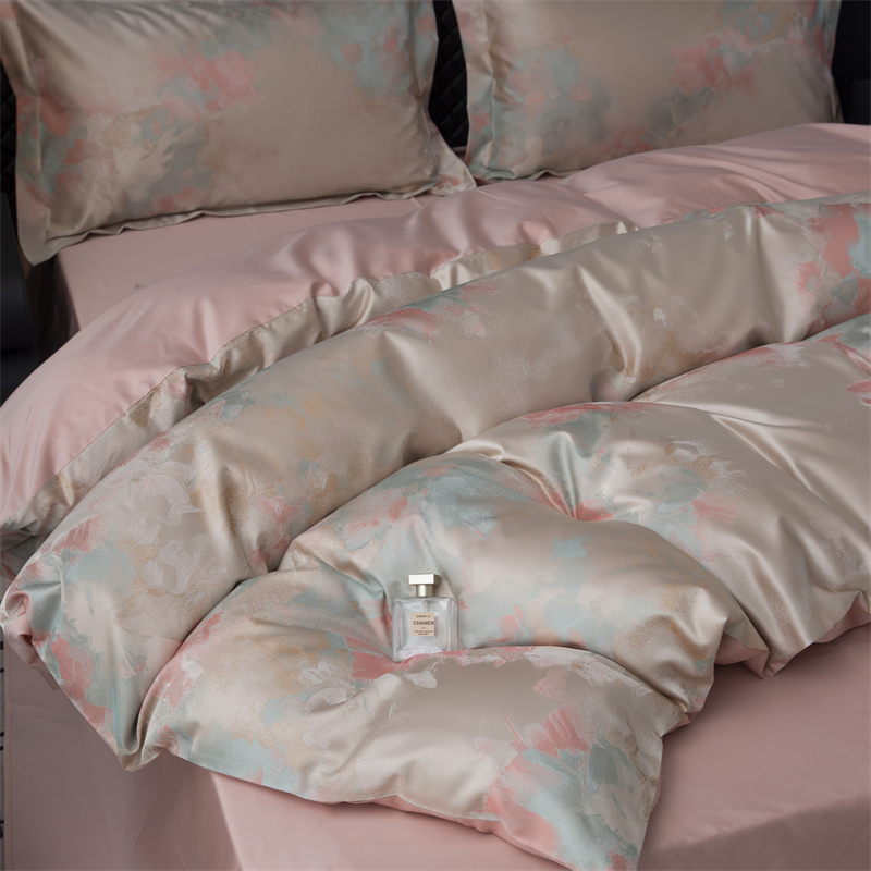 Impresionistická příze barvená Jacquard 80S bavlněná sada povlečení Impresionistická příze barvená Jacquard 80S bavlněná sada povlečení