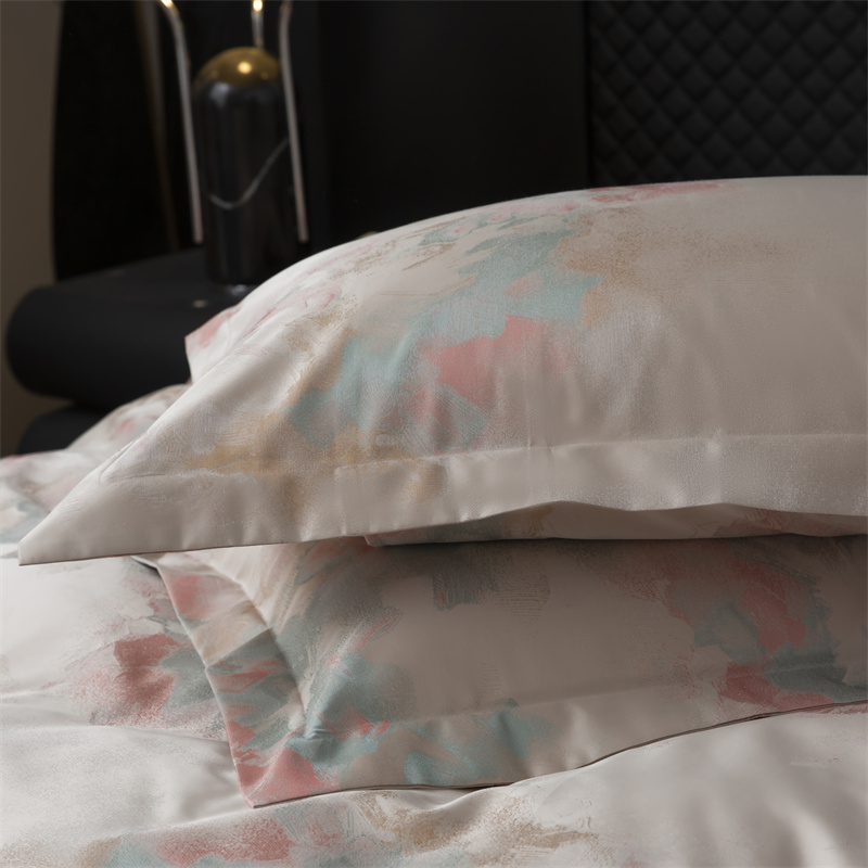 Impresionistická příze barvená Jacquard 80S bavlněná sada povlečení Impresionistická příze barvená Jacquard 80S bavlněná sada povlečení